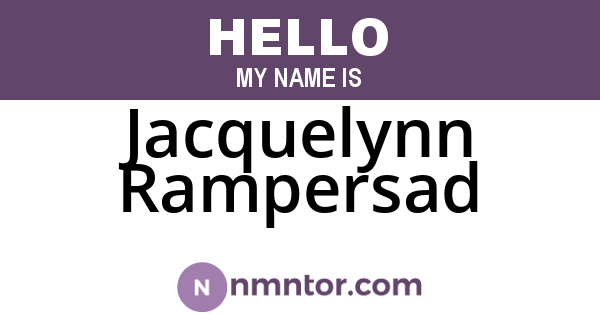 Jacquelynn Rampersad