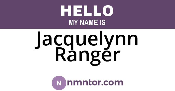 Jacquelynn Ranger