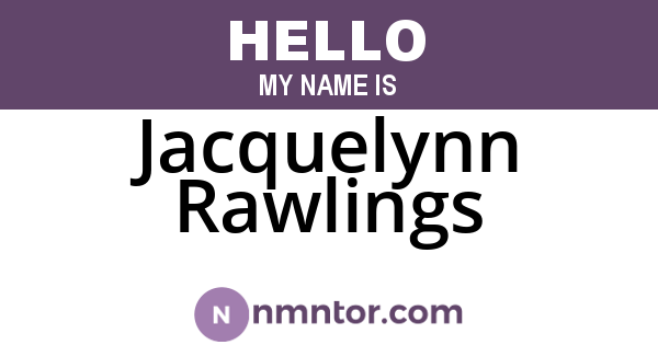 Jacquelynn Rawlings
