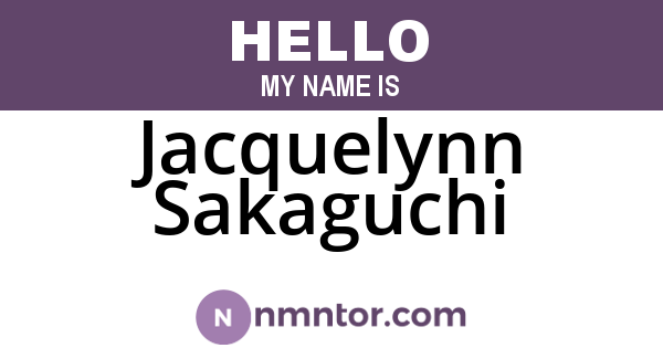 Jacquelynn Sakaguchi