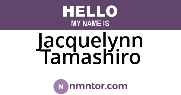 Jacquelynn Tamashiro