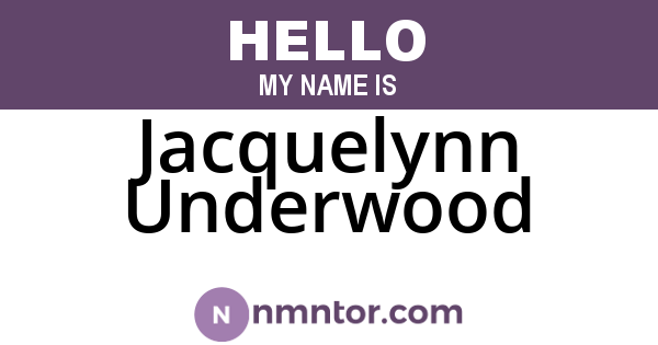 Jacquelynn Underwood