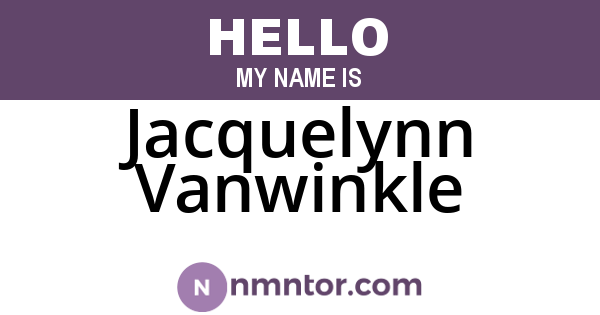 Jacquelynn Vanwinkle