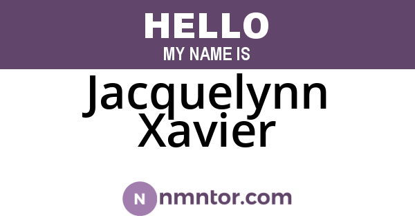 Jacquelynn Xavier