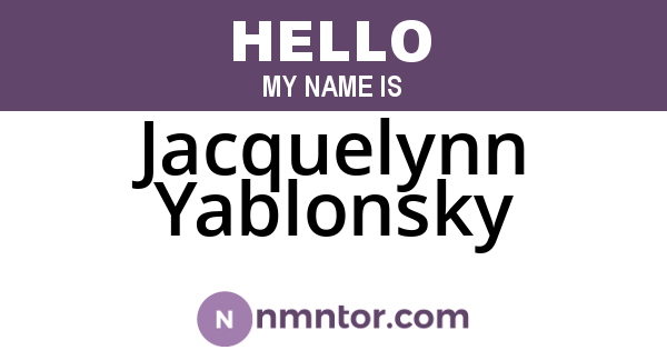 Jacquelynn Yablonsky