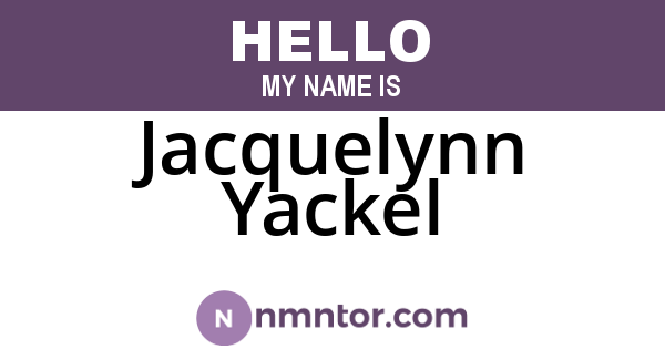 Jacquelynn Yackel