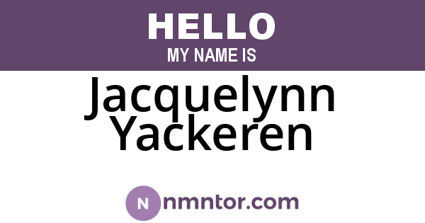 Jacquelynn Yackeren