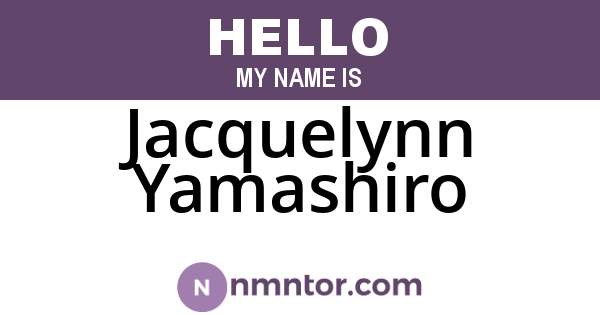 Jacquelynn Yamashiro