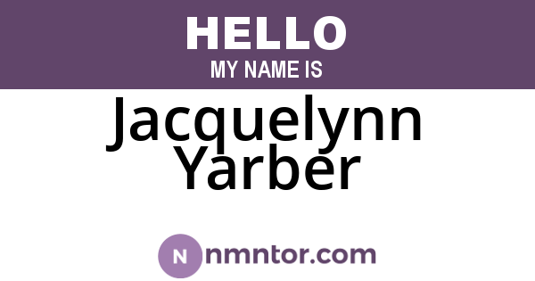 Jacquelynn Yarber