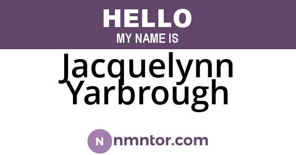 Jacquelynn Yarbrough