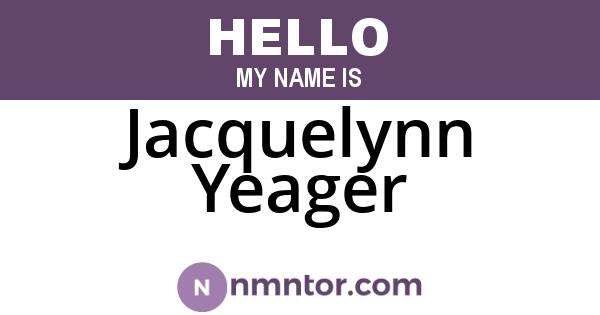 Jacquelynn Yeager