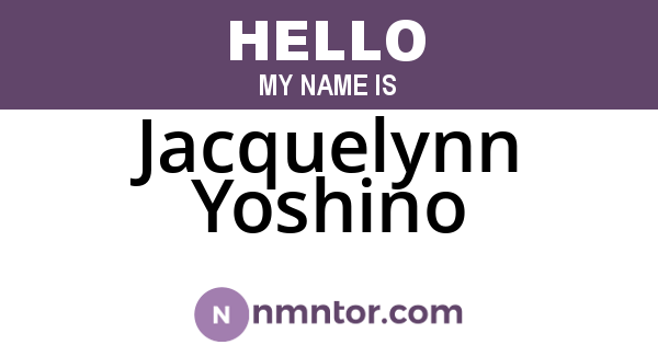 Jacquelynn Yoshino
