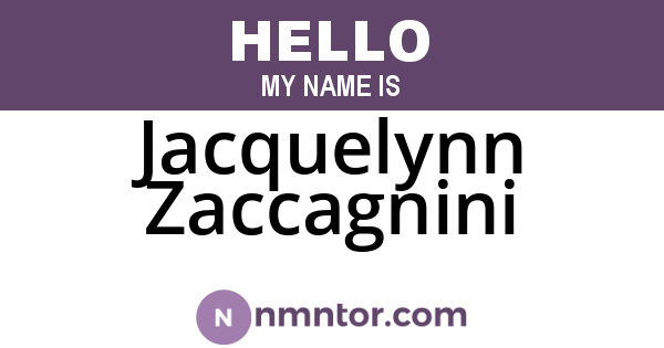 Jacquelynn Zaccagnini