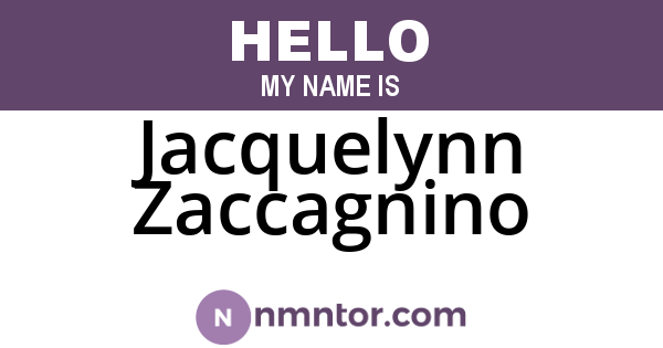 Jacquelynn Zaccagnino