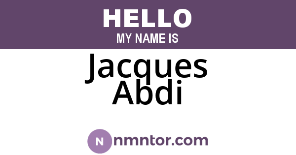 Jacques Abdi