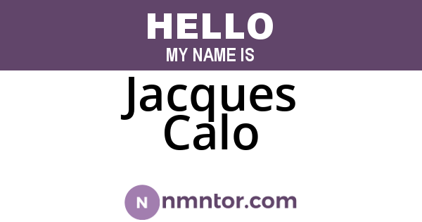 Jacques Calo