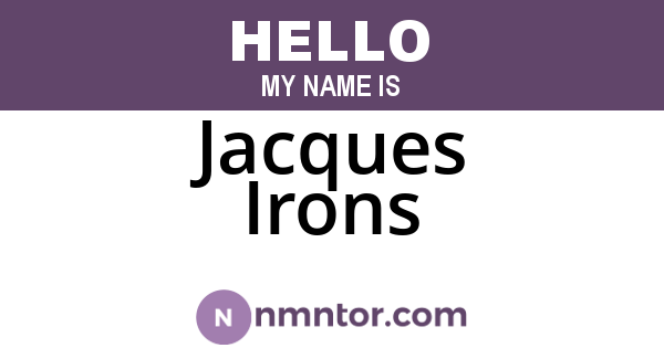 Jacques Irons