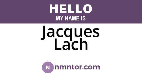 Jacques Lach