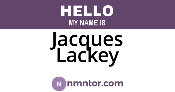Jacques Lackey