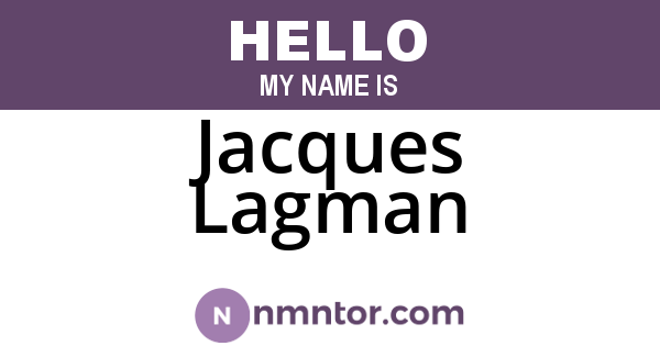 Jacques Lagman