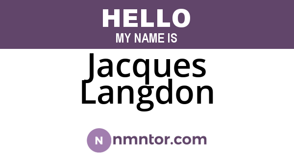 Jacques Langdon