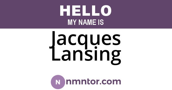 Jacques Lansing