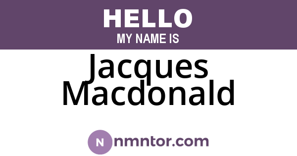 Jacques Macdonald