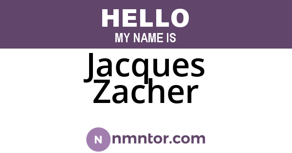 Jacques Zacher