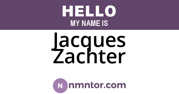 Jacques Zachter