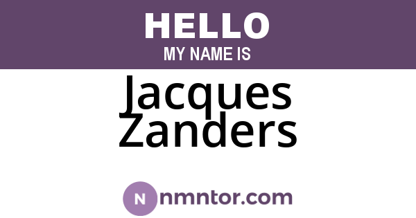 Jacques Zanders