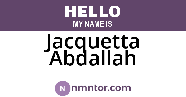 Jacquetta Abdallah