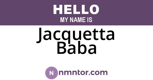 Jacquetta Baba