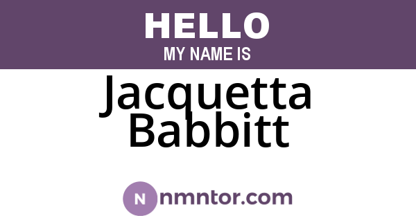 Jacquetta Babbitt