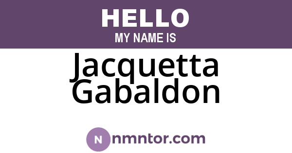Jacquetta Gabaldon