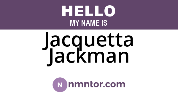 Jacquetta Jackman