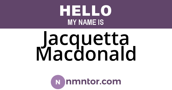 Jacquetta Macdonald