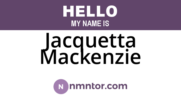 Jacquetta Mackenzie