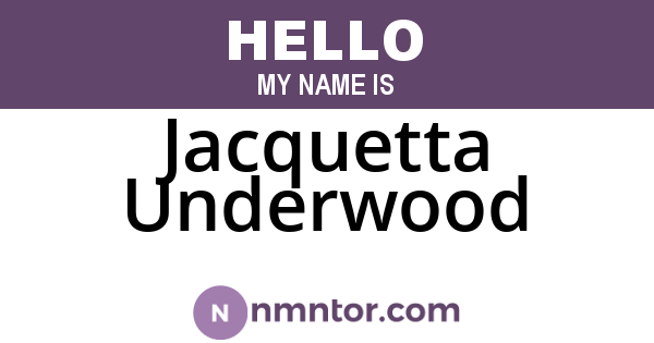 Jacquetta Underwood