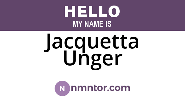 Jacquetta Unger