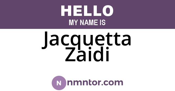 Jacquetta Zaidi