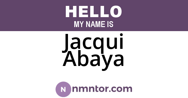 Jacqui Abaya