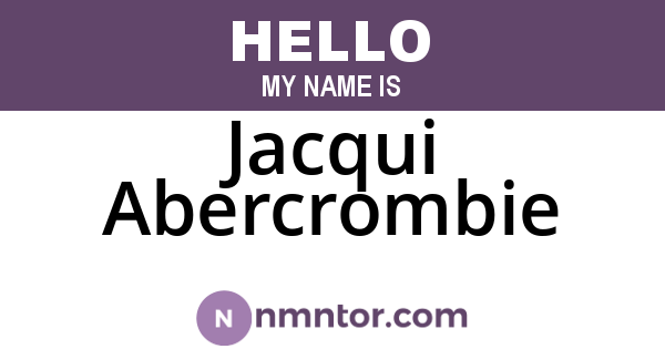 Jacqui Abercrombie