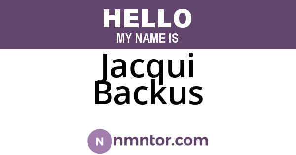 Jacqui Backus