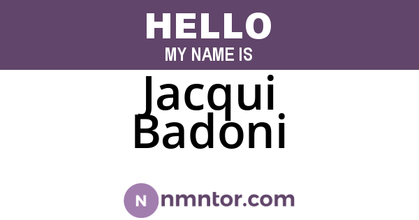 Jacqui Badoni