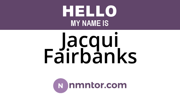 Jacqui Fairbanks