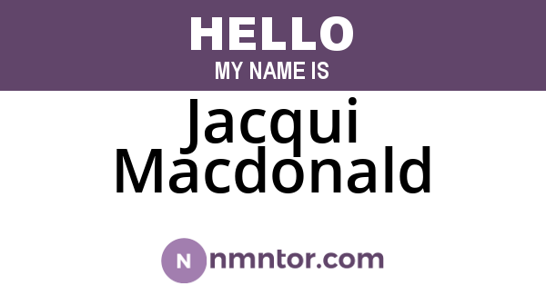 Jacqui Macdonald