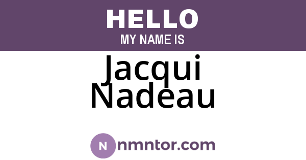 Jacqui Nadeau