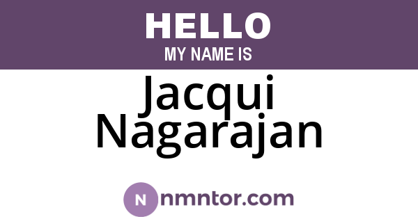 Jacqui Nagarajan