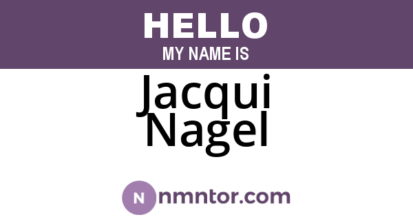 Jacqui Nagel