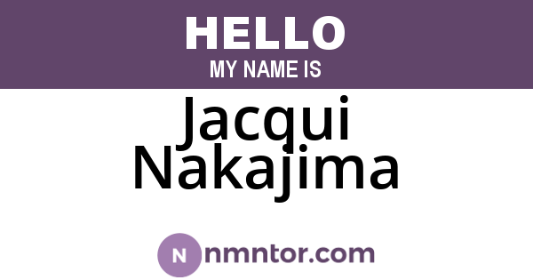 Jacqui Nakajima